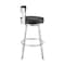 Armen Living Lynof Swivel Counter Stool in Brushed Stainless Steel with Black Faux Leather 840254335455 - alternate 4
